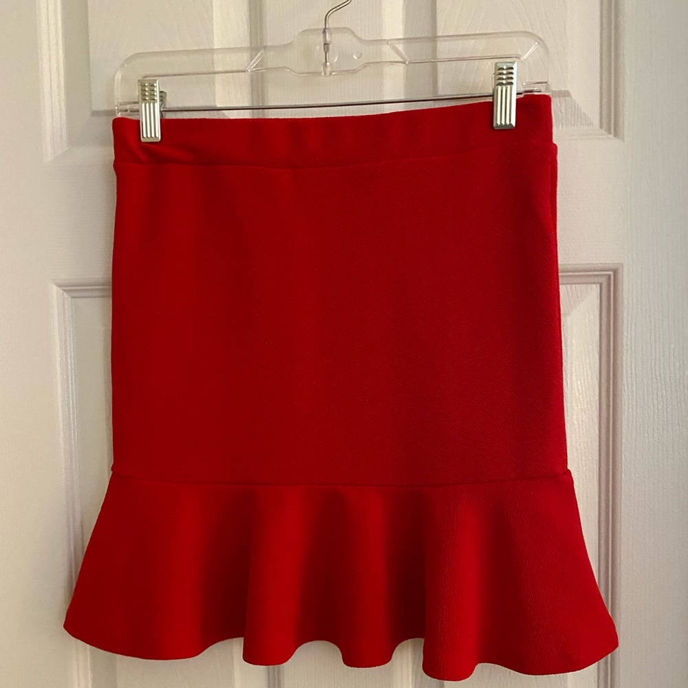Red mini skirt